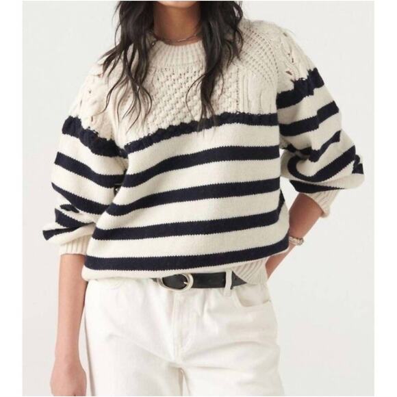 Ba&sh Palo Cream Black Striped 100% Wool Pullover Sweater Women’s Size Medium - Picture 11 of 11